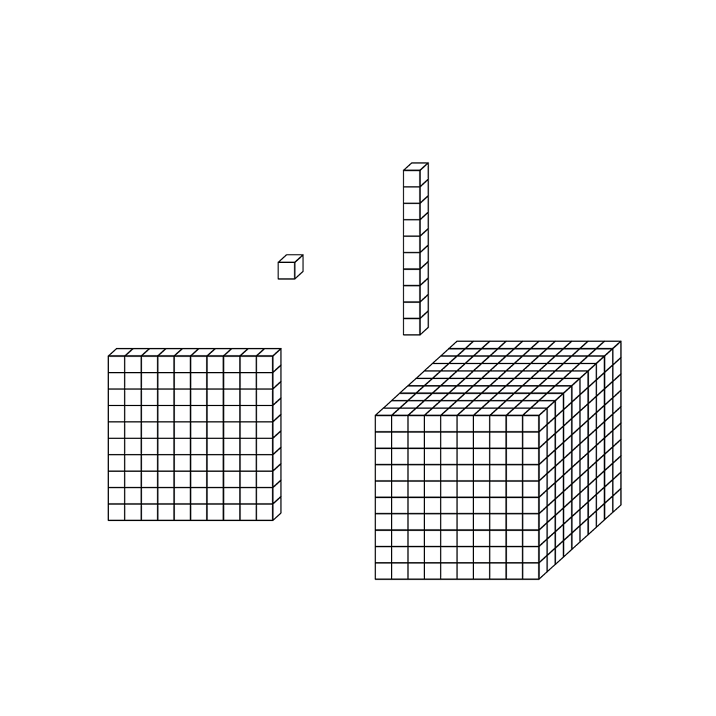 Math Clip Art Place Value Base Ten Blocks | Images Color Black White