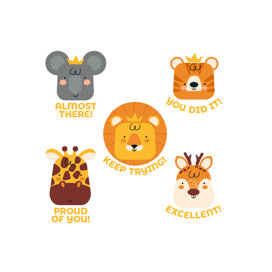 Jungle Animals Encouragement Sticker Pack