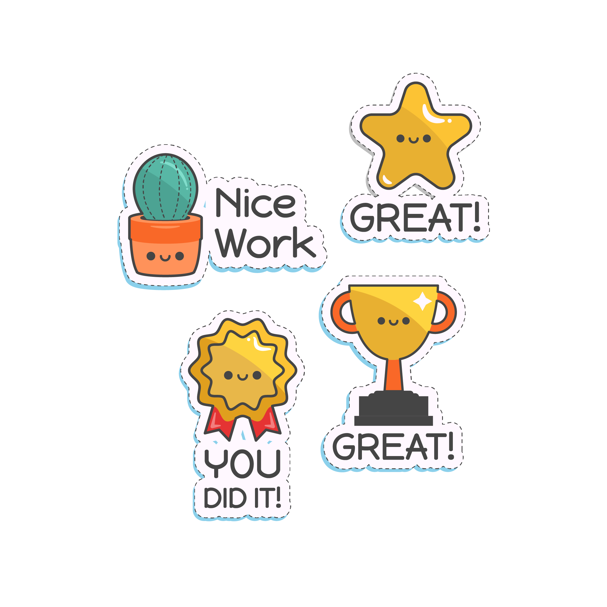 Trophies and Medals Encouragement Sticker Pack – Kaleidospia