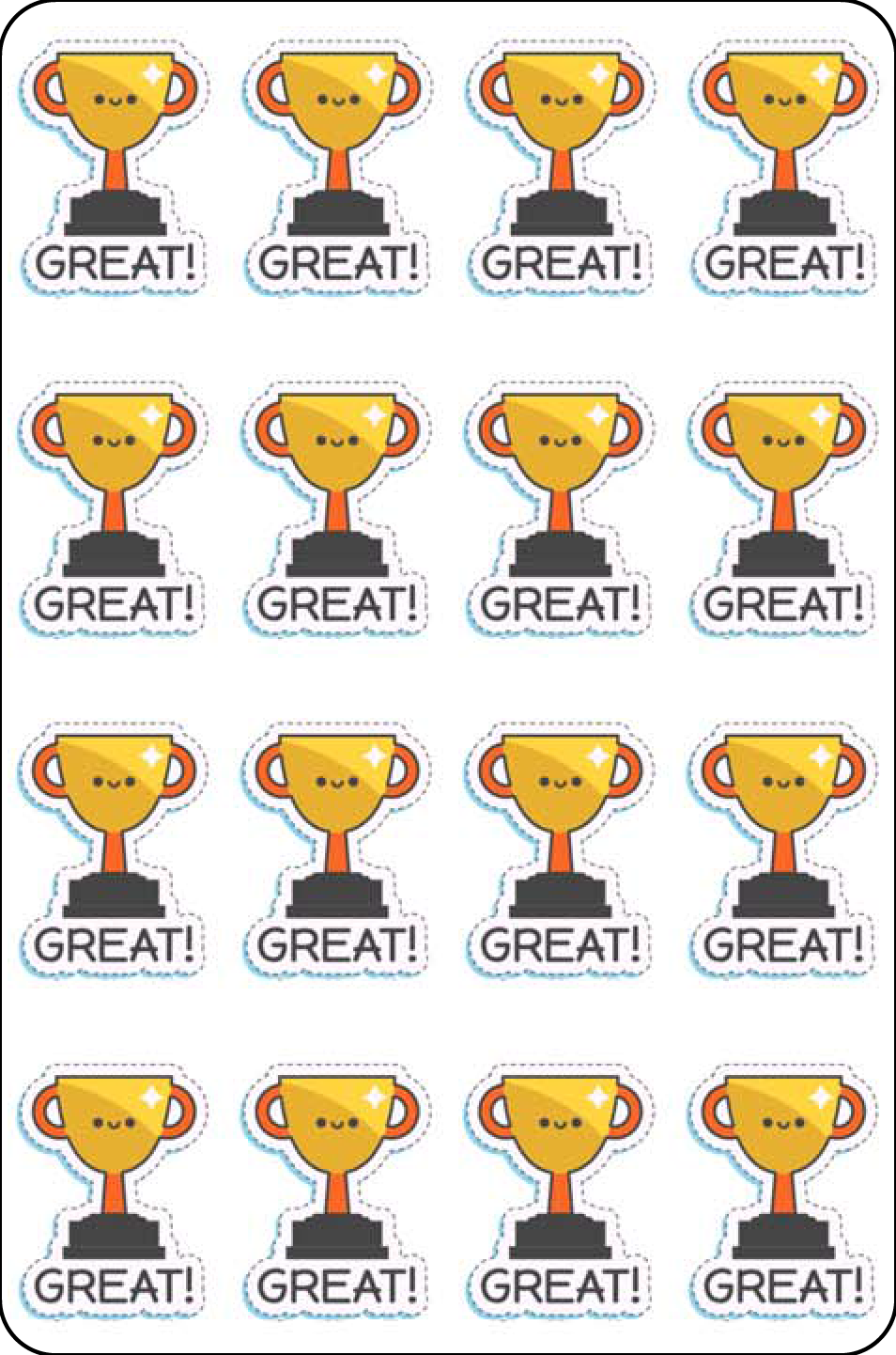 Trophies and Medals Encouragement Sticker Pack