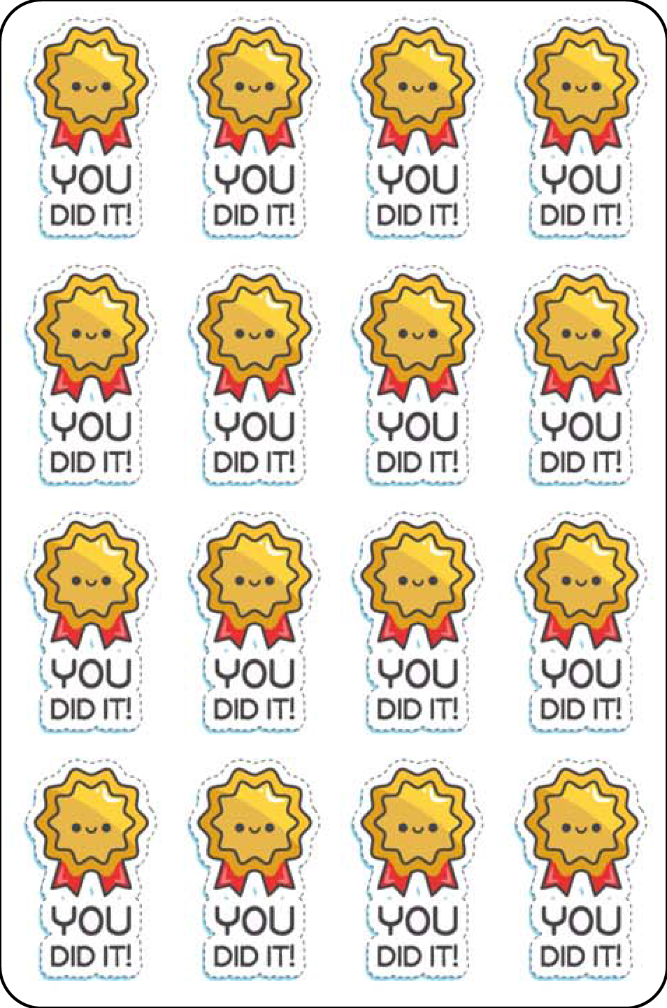 Trophies and Medals Encouragement Sticker Pack